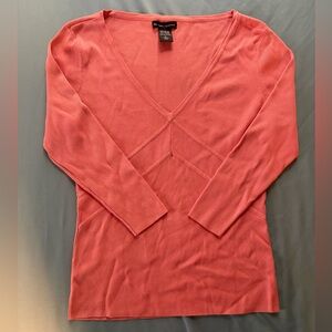 Vintage Y2K New York & Company Coral V-Neck Sweater